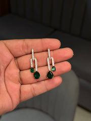 Evergreen shine silver earrings