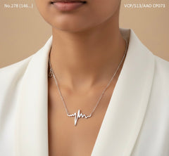 Lifeline charm silver chain pendant