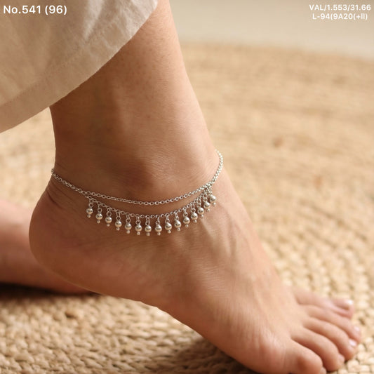 Women’s Traditional Modern Pure Silver Double Layer Gungroo Payal