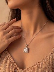 Imperial aura shine silver pendant set for women