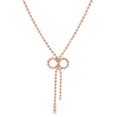 Sleek ribbon charm silver chain pendant