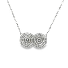 Infinity circles silver chain pendant