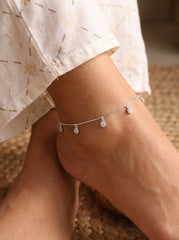 Flora charms silver Payal for women