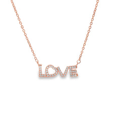 Love charm rosegold chain pendant