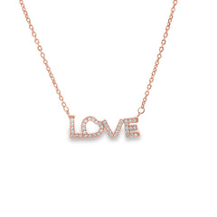 Love charm silver chain pendant