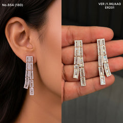 Navya emerald silver earrings