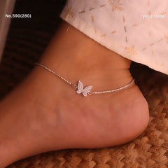Butterfly grace silver Payal for women