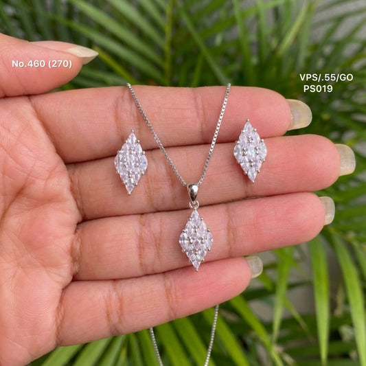 Twinkling grace silver pendant set for women