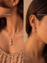 White bloom elegance silver pendant set for women