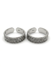 Midnight spark silver toerings for women