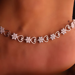 Luxe startrail silver payal for women