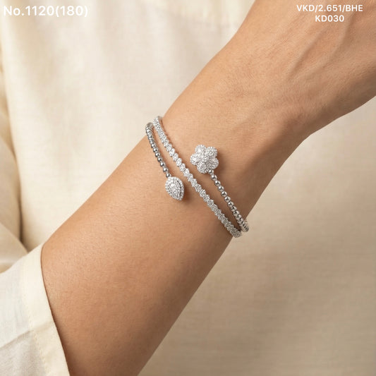 Bloom vibe silver kada for women