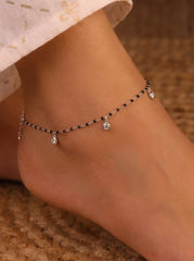 Elegant trails silver Payal for women