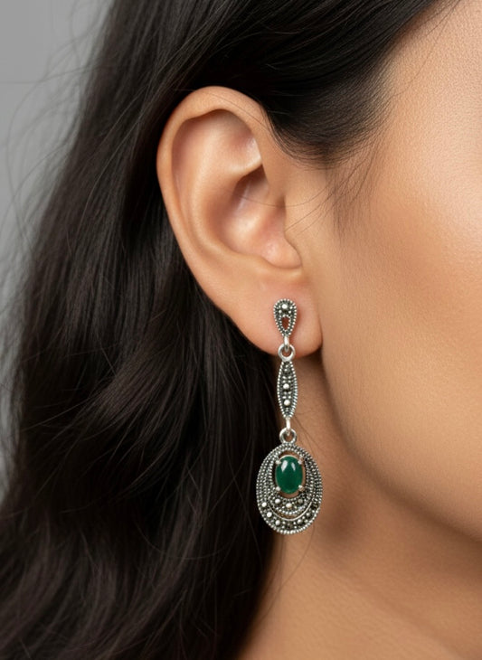 Lush gem silver earrings