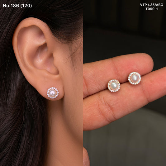 Dewy pearl silver stud