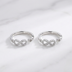Infinite touch silver toe rings for women
