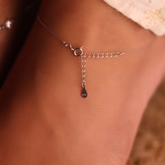 Neo butterfly chain silver anklet for women