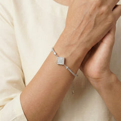 Silver matrix kada for women