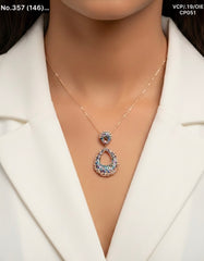 Prismatic aura silver chain pendant