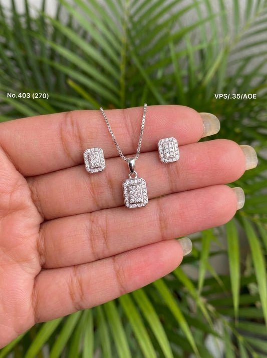 Snowara silver pendant set for women