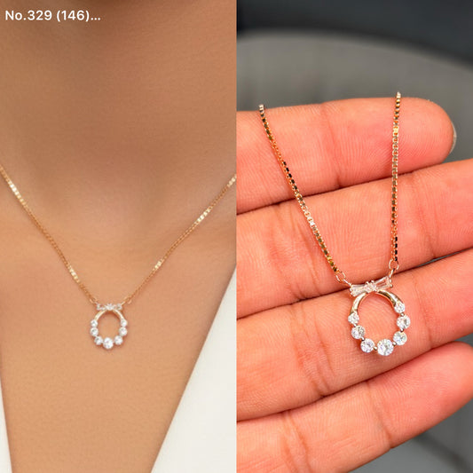 Ribboned charm silver chain pendant