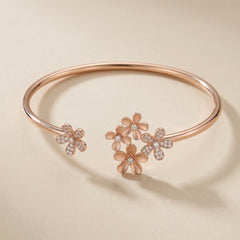 Petal harmony silver kada for women