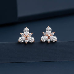 Moonshade floral silver stud