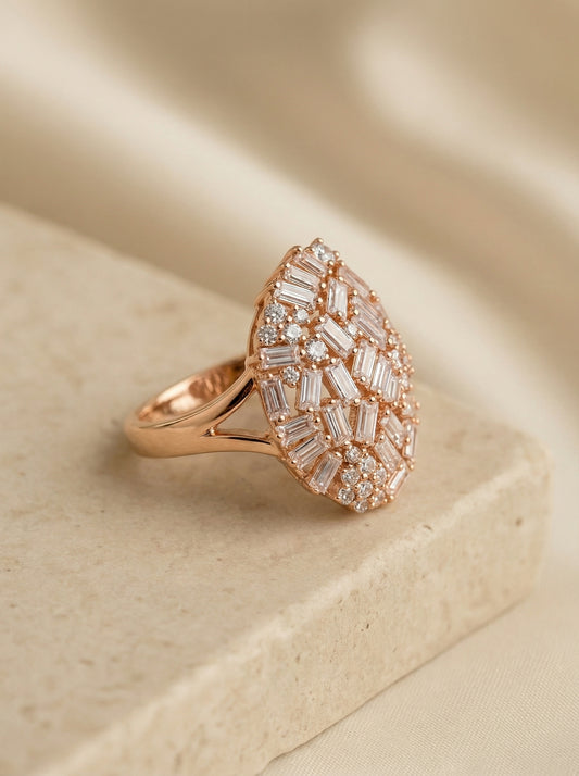 Moonbeam silver ring for women