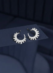Celestial Crescent silver earrings