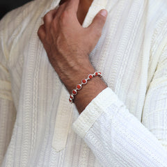 Silver Capping Rudraksha Bracelet