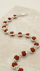 Silver Capping Rudraksha Bracelet
