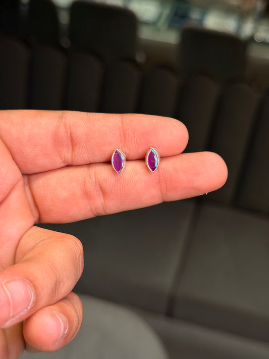 Regal violet drop silver stud