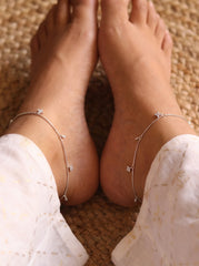 Celestial charms silver Payal for women