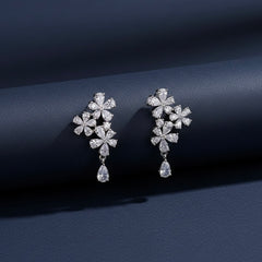 Celestia blossoms cluster silver earrings