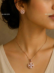 Bloomora silver pendant set for women