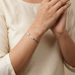 Snow glow silver kada for women