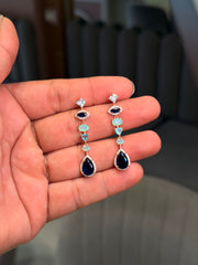 Ocean mist danglers silver earrings