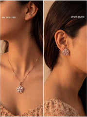 Celestique bloom silver pendant set for women