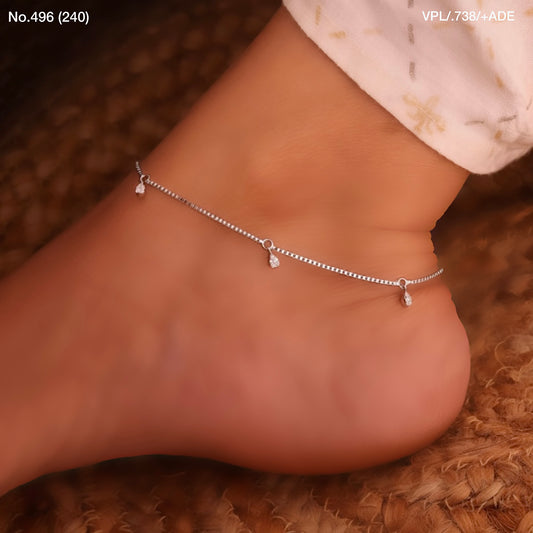 Pretty Spark Drop silver Anklet for women