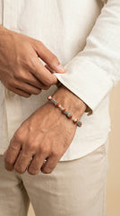 Silver Shiv Damroo Rudraksha Bracelet