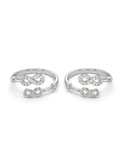 Silver Infinity Loop Toe Ring for women