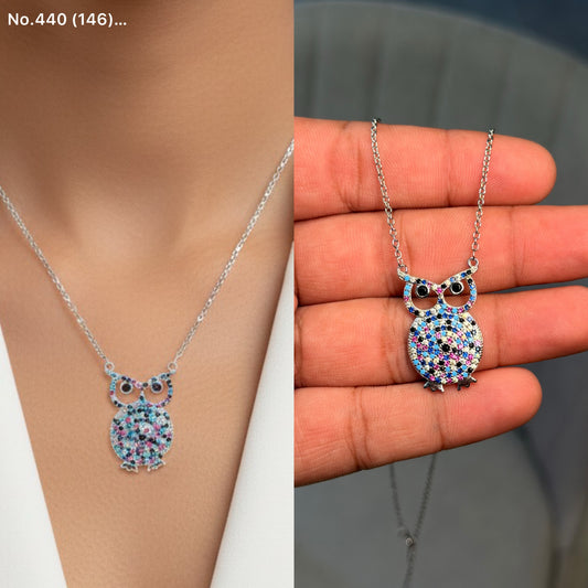 Owlstone silver chain pendant