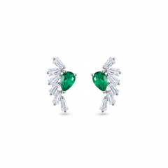 Neo green stone silver stud