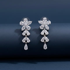 Bouquet drops silver earrings
