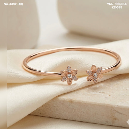 Petal spark silver kada for women