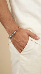 Silver Shiv Damroo Rudraksha Bracelet