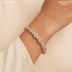 Charm wave silver kada for women