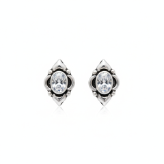 Emerald silver stud