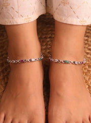 Rajsi Noor silver heavy Payal for women