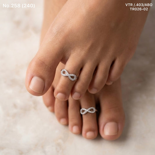 Infinity Spark silver toe rings for women
